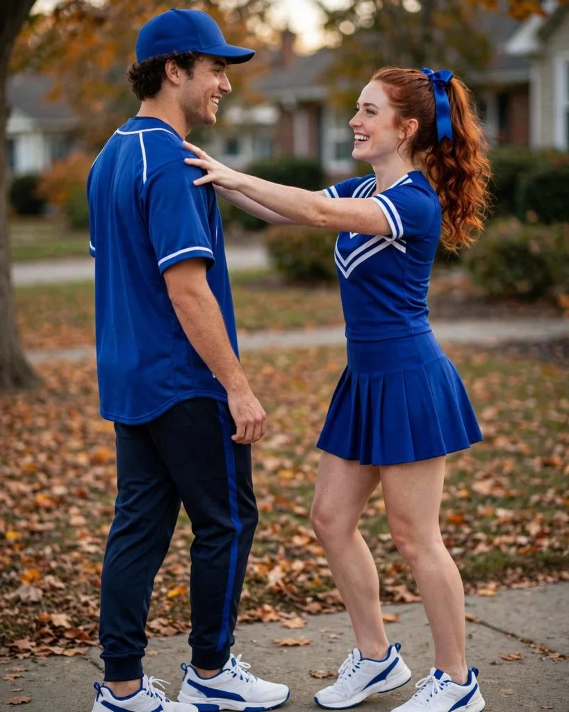 Baseball Player and Cheerleader Couples Halloween Costume