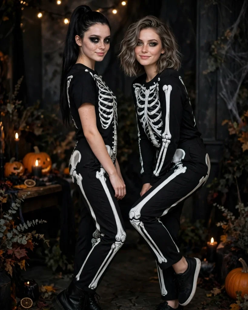 Matching Skeletons Duo Halloween Costume