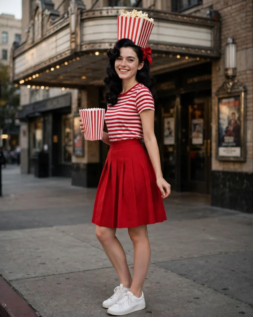 Retro Movie Theater Popcorn Fun Halloween Outfit