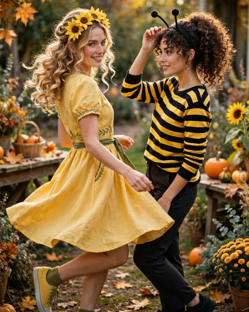 Sunflower and Bumblebee Duo Halloween Costume