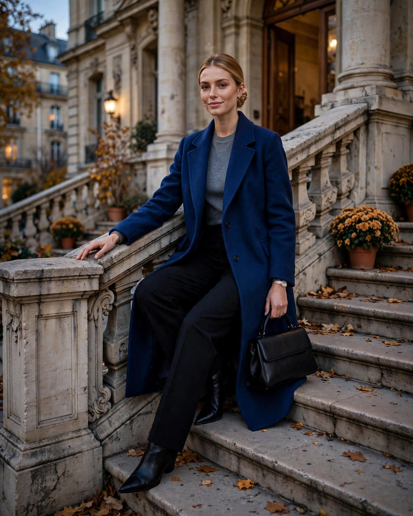 22 Classy Fall Outfits for Women: Elegant Looks to Wear This Season 23 Statement Coat with a Simple Neutral Base Classy Fall Outfit