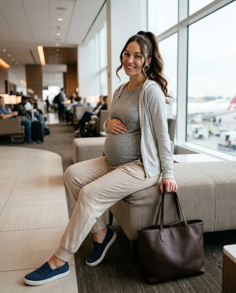 Comfortable Airport Outfit for Fall Pregnancy Fall Pregnancy Outfit