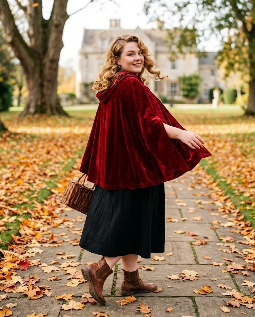 Little Red Riding Hood with a Red Cape Plus Size Halloween Outfit