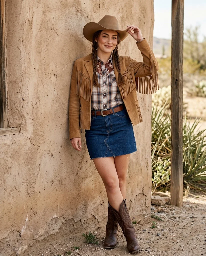 20 Trendy Halloween Outfits with Complete Costume Details 5 Retro Cowgirl Costume Halloween Outfit