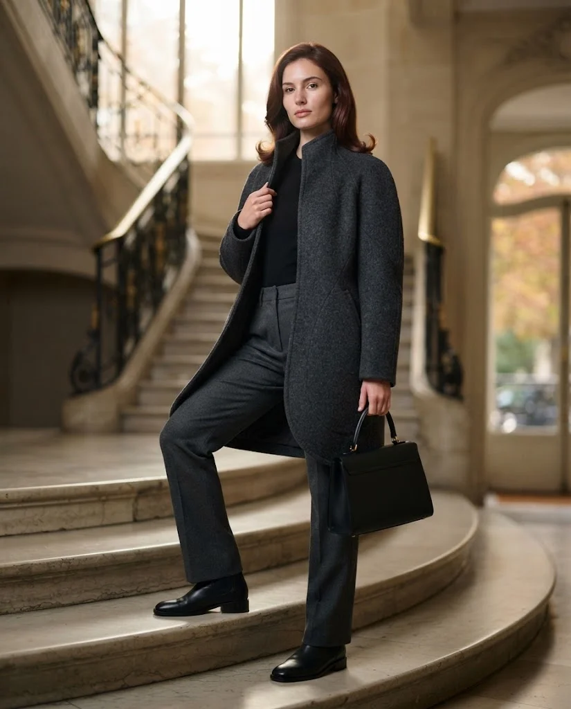 Sculptural Coat with Minimal Base Layers October Outfit