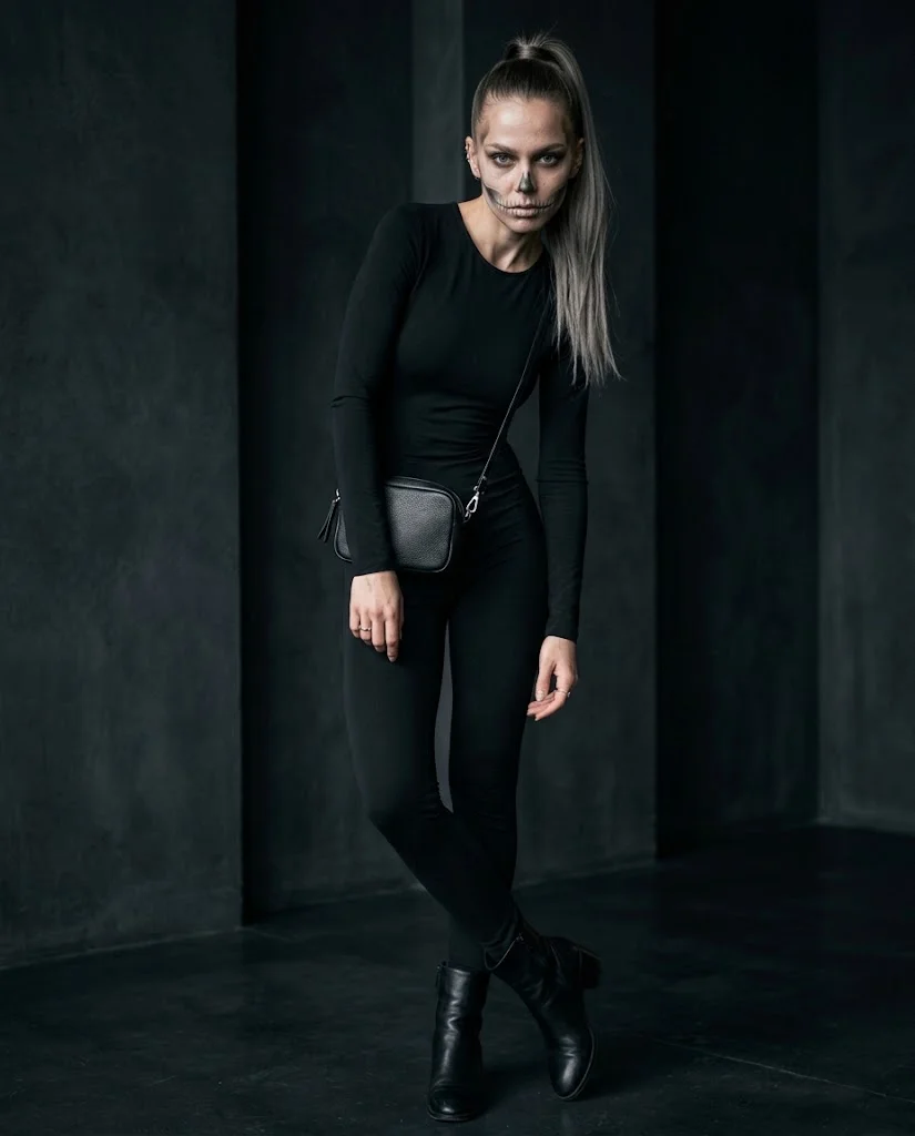 20 Trendy Halloween Outfits with Complete Costume Details 19 Skeleton-Inspired Fashion Look Halloween Outfit