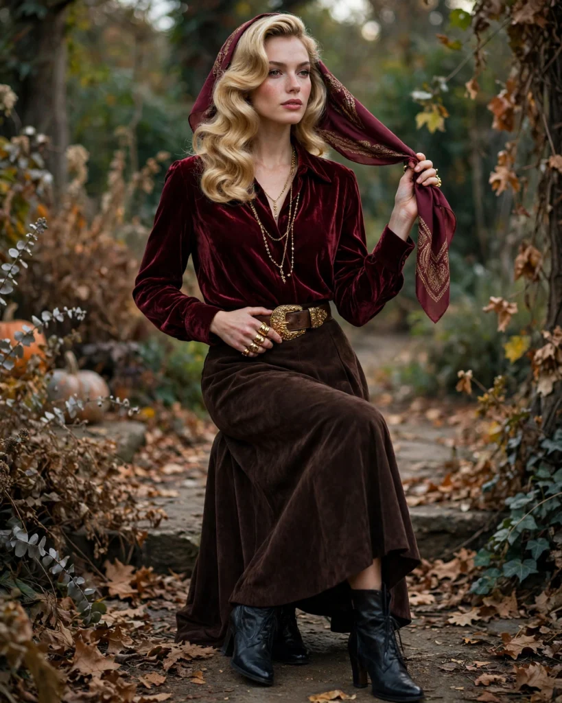 21 Fortune Teller Halloween Costumes: Mystical & Spooky Ideas 6 Burgundy Velvet Fortune Teller Look Fortune Teller Halloween Costume